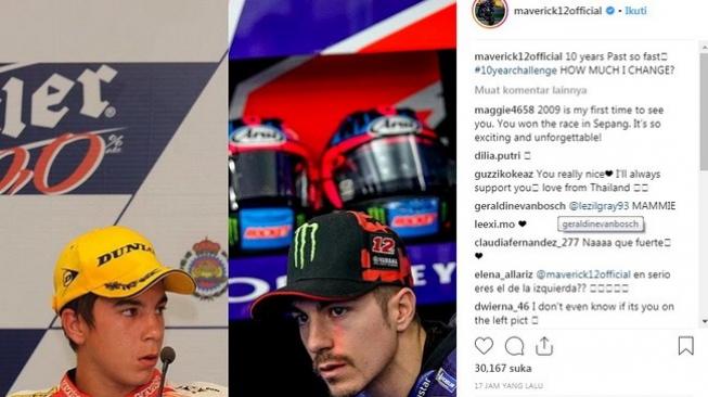 10 Years Challenge ala pebalap MotoGP. [Instagram@maverick12official]