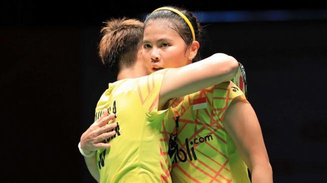 Pasangan ganda putri Indonesia, Greysia Polii/Apriyani Rahayu, di ajang Malaysia Masters 2019. [Humas PBSI]