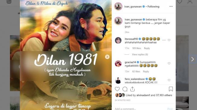 Ivan Gunawan dan Ayu Ting Ting ngayal jadi Dilan dan Milea. [instagram/ivan_gunawan]