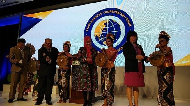 Asian Workers Compensation Forum (AWCF) menggelar seminar dan diskusi bersama anggota se-Asia untuk membahas masalah jaminan sosial kecelakaan ketenagakerjaan. (Suara.com/Chyntia Sami)