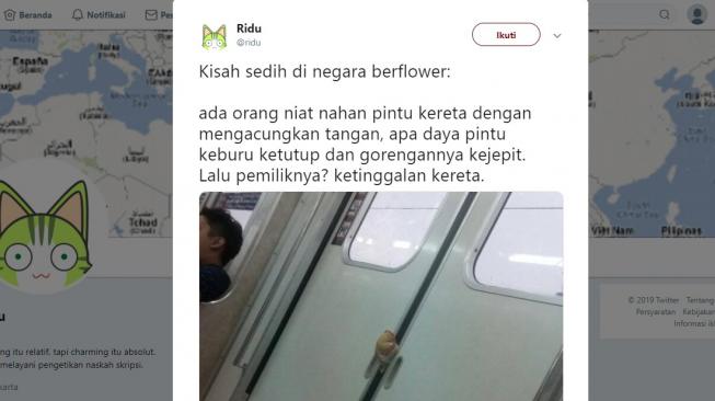 Terjepit Pintu Kereta (twitter.com/ridu)