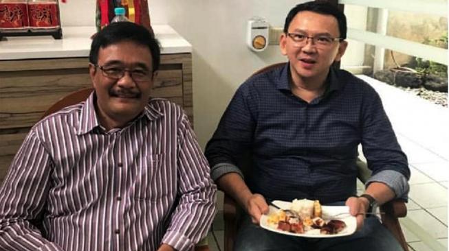 Politikus PDI Perjuangan Djarot Saiful Hidayat bersama Basuki Tjahaja Purnama alias Ahok di Jakarta, Kamis (24/1). [Foto Instagram Happy, @happydjarot] 