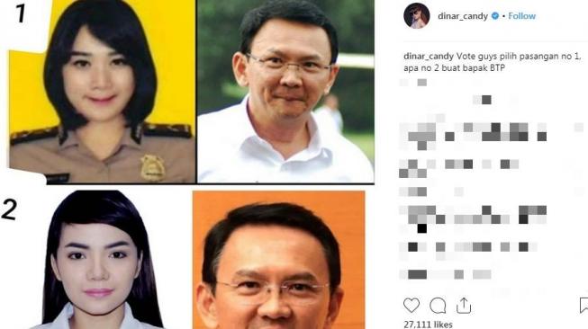 Tangkapan layar unggahan Dinar Candy [Instagram/dinar_candy]