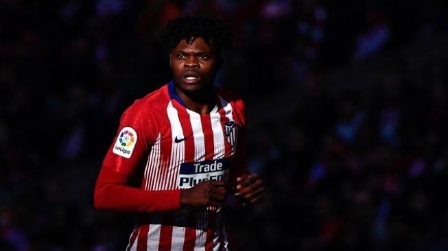 Gelandang Atletico Madrid Thomas Partey saat menghadapi Getafe CF di Wanda Metropolitano stadium, Madrid. OSCAR DEL POZO / AFP