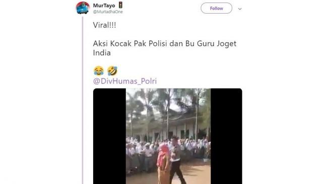 Polisi dan Guru Goyang India, Siswa Dibuat Gemas Melihatnya