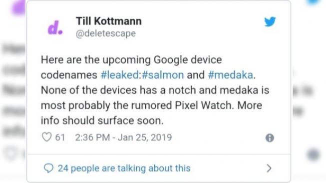 Postingan Google Pixel baru. [Twitter]