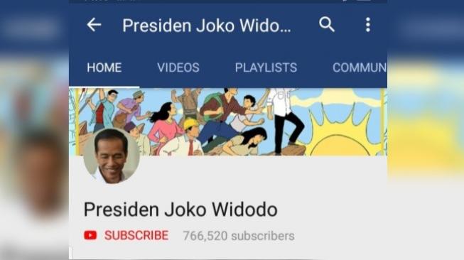 YouTube Jokowi. [YouTube]