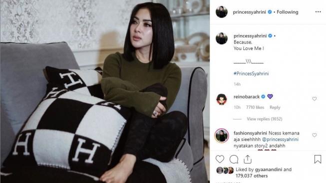 Ungkapan Reino Barack untuk Syahrini. [instagram/princessyahrini]