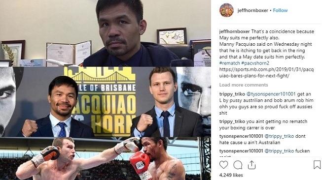 Petinju Australia, Jeff Horn, menantang Manny Pacquiao tarung ulang. [Instagram@jeffhornboxer]