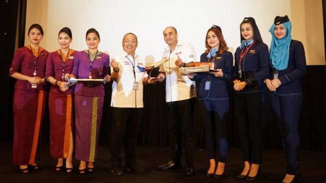 Acara perkenalan SJ In-flight Entertainment oleh Sriwijaya Air. (dokumentasi Sriwijaya Air)