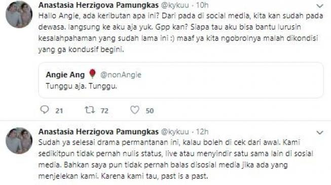 Istri Ge Pamungkas angkat bicara setelah suaminya diganggu sang mantan pacar. [twitter]