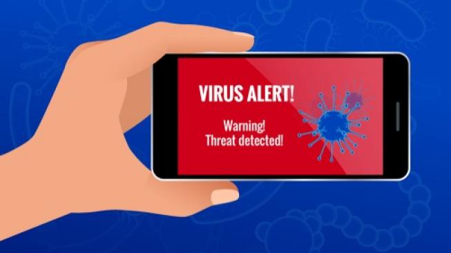 Ilustrasi malware atau program jahat pada sebuah ponsel. [Shutterstock]