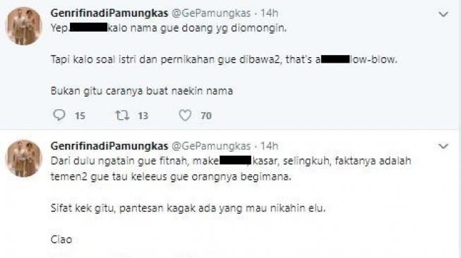 Ge Pamungkas tanggapi sindiran mantan pacar. [twitter/GePamungkas]