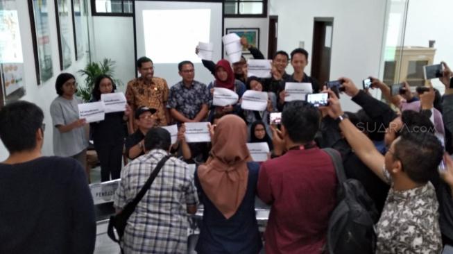 Diskusi yang digelar AJI Jakarta bersama Komnas HAM "Remisi Pembunuh  Jurnalis dalam Perspektif HAM" di Media Center Komnas HAM, Jalan Latuharhari No 4-B, Menteng, Jakarta, Jumat (8/2/2019). [dok.AJI Jakarta]