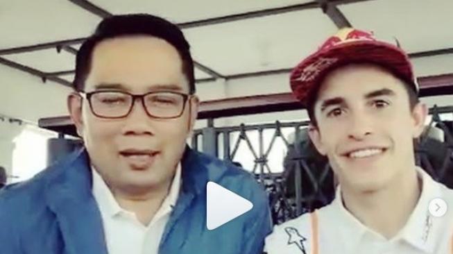 Ridwan Kamil dan Marc Marquez. (Screenshots Instagram Ridwan Kamil)