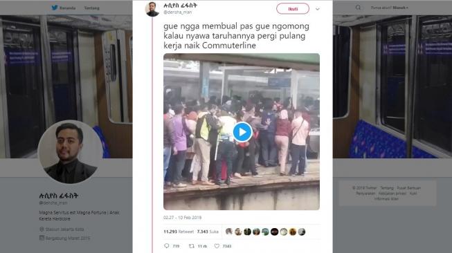 Perjuangan pengguna Commuterline. [Twitter]