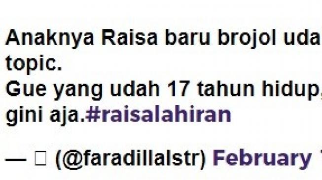 Komentar Kocak Warganet #RaisaLahiran. 