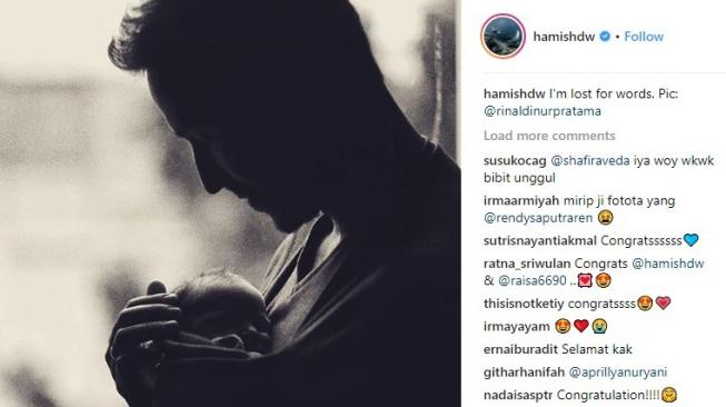 Resmi Jadi Ayah, Instagram Hamish Daud Banjir Ucapan Selamat