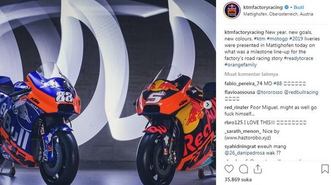 Peluncuran tim pabrikan dan satelit KTM di MotoGP 2019. [Instagram@ktmfactoryracing]