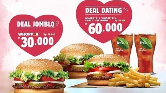 Promo Valentine di Burger King. (Instagram)