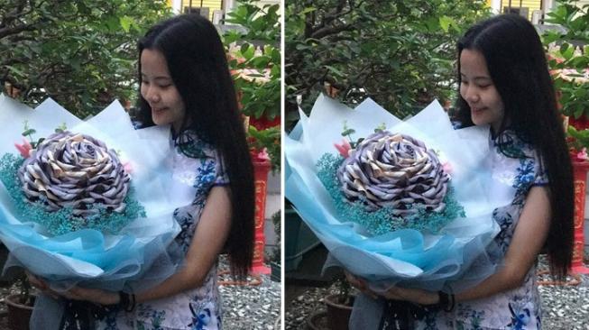 Hari Valentine, Pria Kirim Pacarnya Bunga Terbuat dari Uang Rp 31 Juta