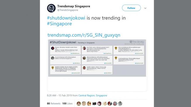 Tagar #ShutDownJokowi jadi trending. [Twitter]