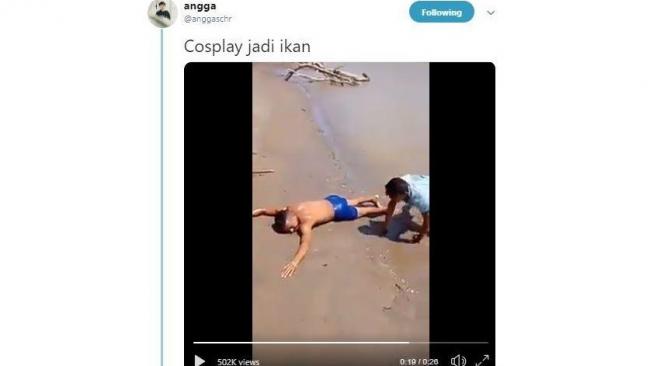 Pria Ini Cosplay Jadi Ikan Terpancing Warganet Ngakak Nggak Karuan