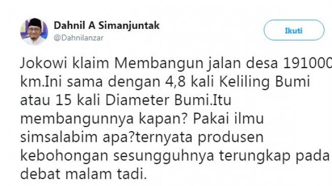 Sebut Jokowi Pakai Ilmu Simsalabim, Dahnil Anzar Dirisak Warganet