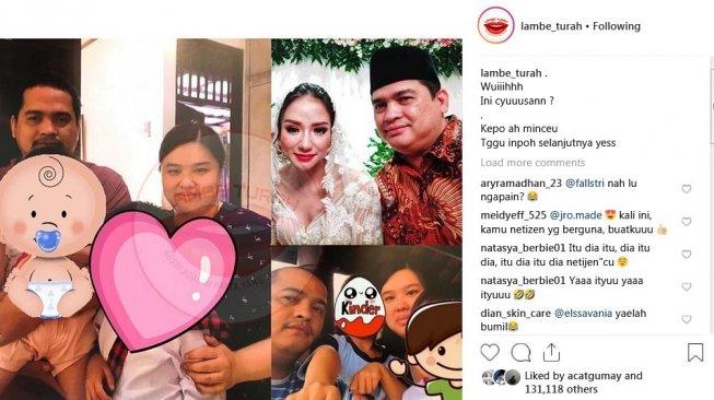 Suami Bella Luna, Nana bersama seorang perempuan yang diduga istri, dan dua anak kecil. (lambe turah)