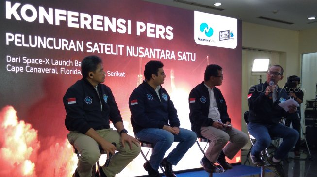 Jumpa pers peluncuran satelit nusantara satu [Suara.com/Tivan Rahmat]