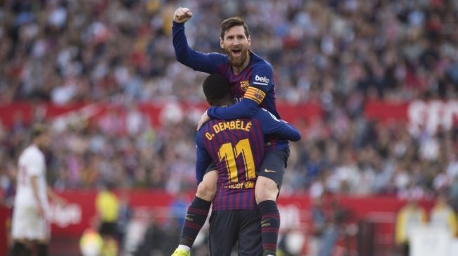 Hattrick ke Gawang Sevilla, Lionel Messi Bikin Selebrasi ala Pele