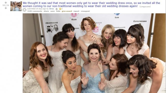 Pengantin minta tamu undangan gunakan gaun pengantin saat datang ke pernikahannya. (Reddit/JesseLumen)
