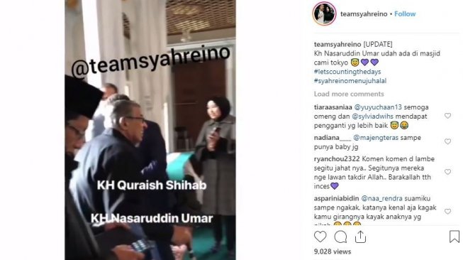 Quraish Shihab dan Nasaruddin Umar mengunjungi masjid diduga lokasi pernikahan Syahrini dan Reino Barack. [instagram/teamsyahreino]