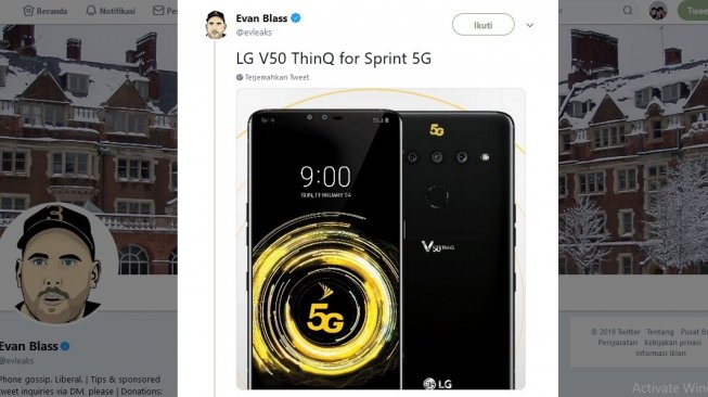 Bocoran LG V50. [Twitter]