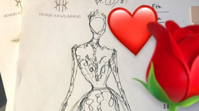 Unggahan gaun pengantin di IG Stories Hengki Kawilarang. (Instagram/@hengkikawilarang_designer)