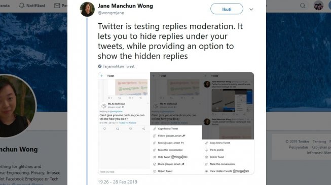 Twitter Siapkan Fitur Sembunyikan Balasan dari Tweet