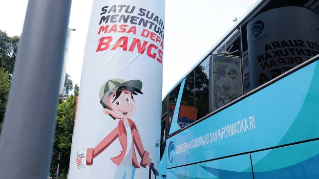 Sosialisasi Pemilu 2019 di Depan Kominfo