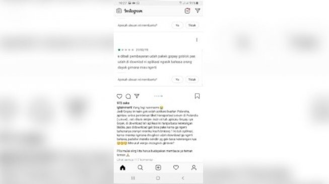 Postingan warganet mengamuk pada aplikasi GoPay yang dikira Go Pay. [Screenshot]