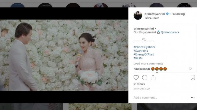 Video lamaran Syahrini oleh Reino Barack. [instagram/princessyahrini]