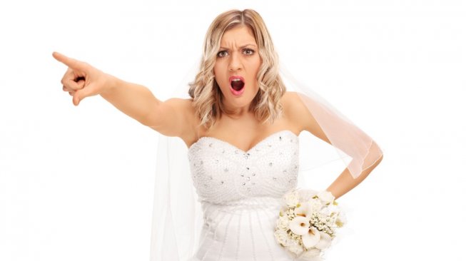 Ilustrasi pengantin perempuan marah saat pernikahan. (Shutterstock)