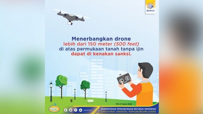 Drone Tak Boleh Beroperasi Lebih dari Ketinggian 150 Meter