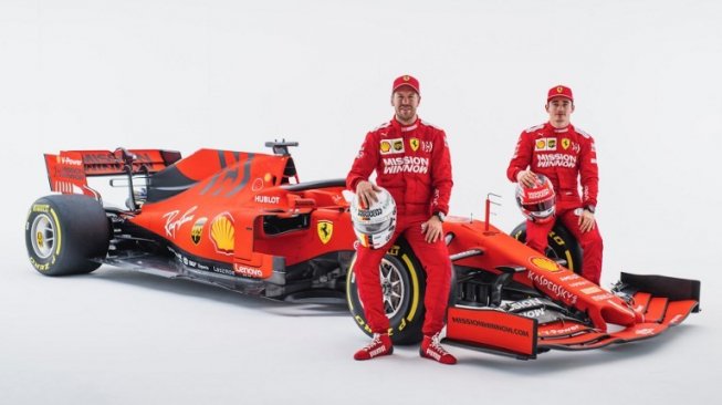 Duet pebalap Ferrari di F1 2019, Sebastian Vettel dan Charles Leclerc. [AFP]