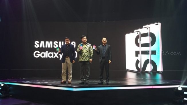 Peluncuran Samsung Galaxy S10 di Jakarta, Rabu (6/3/2019). [Suara.com/Lintang Siltyautami]