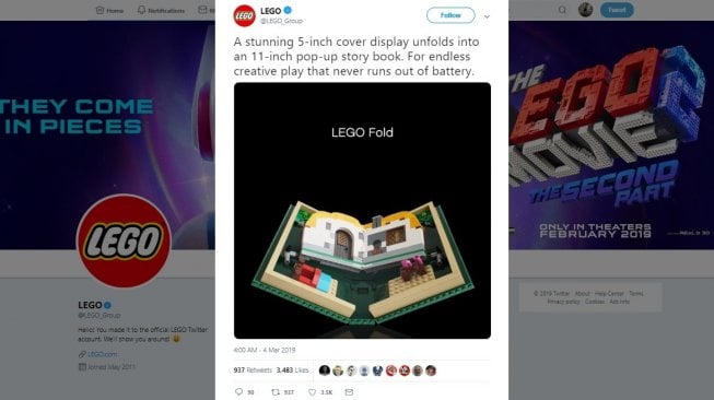 Tren Teknologi Layar Lipat, Lego Rilis Versi Mainan