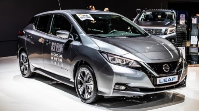 Mobil listrik Nissan Leaf dipamerkan di Brussels, Belgia pada 18 Januari 2019. [Shutterstock]
