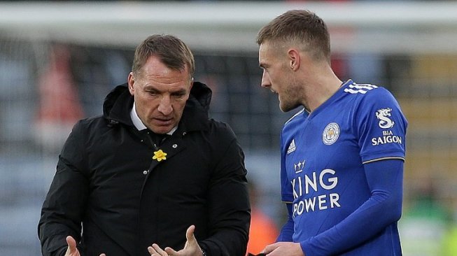 Leicester City Vs Brighton: Jamie Vardy Bugar, Brendan Rodgers Lega