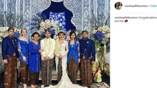 Putra bungsu Bambang Trihatmodjo resmi menikahi bos kosmetik lokal. [instagram/varshaadikumoro]