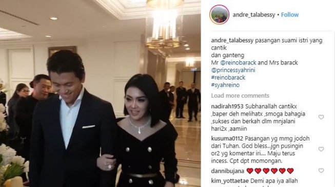 Syahrini dan Reino Barack siap bicara soal pernikahan mereka. [instagram/andre_talabessy]