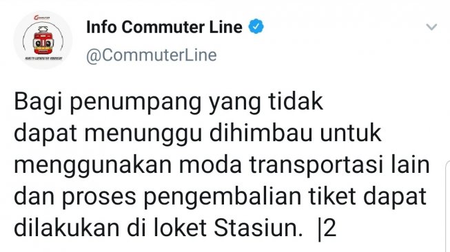 Anjlok, PT KCI Himbau Penumpang KRL Cari Alternatif Kendaraan