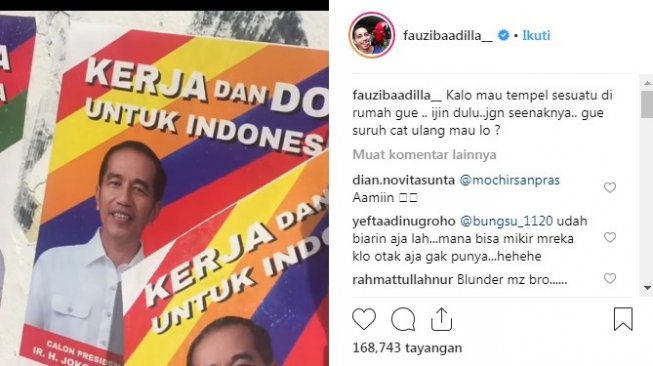 Heboh Fauzi Baadillah Copot Poster Jokowi: Gue Suruh Cat Ulang Mau Lo?